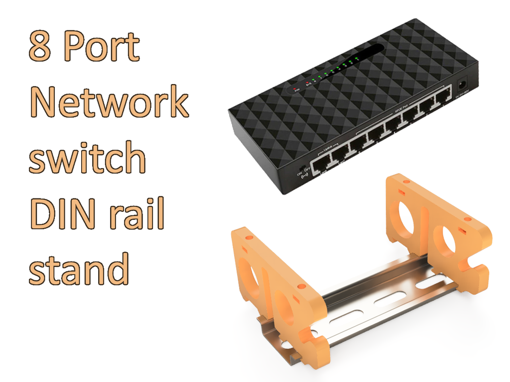8 Port Network switch DIN stand