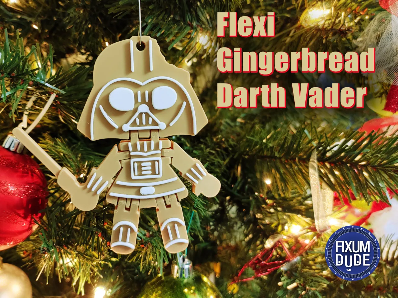 Flexi Gingerbread Darth Vader free Download | fixumdude STL model by