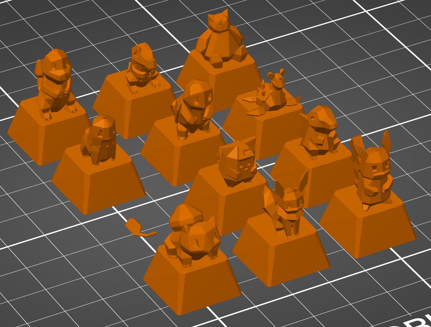 Miniatura 3 do modelo 3D Low-Poly Pokemon Keycaps