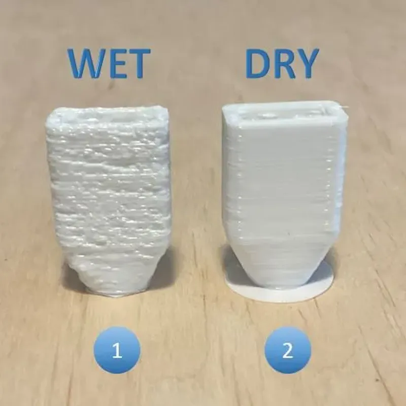Wet filament in comparison to dry filament - TPU (flexible) by H3dSprint, Download free STL model