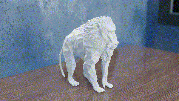 Low Poly Mandrill — miniatura 3