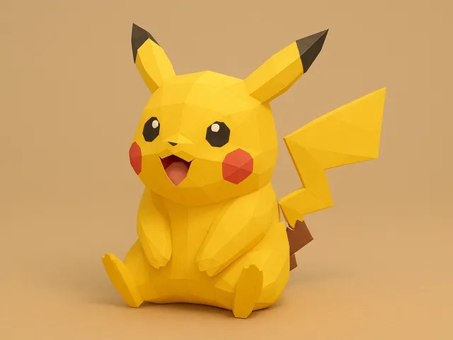 #025 Pikachu – Low Poly Pokémon