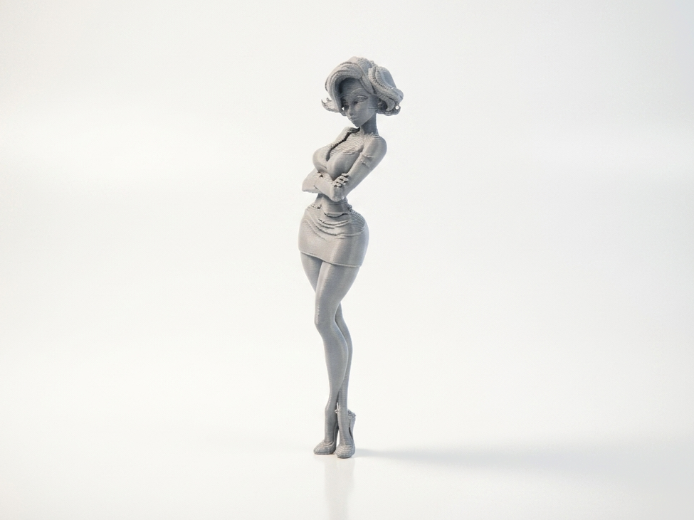 Slim Lady Crossed Arms Female Figurine 3D Printable