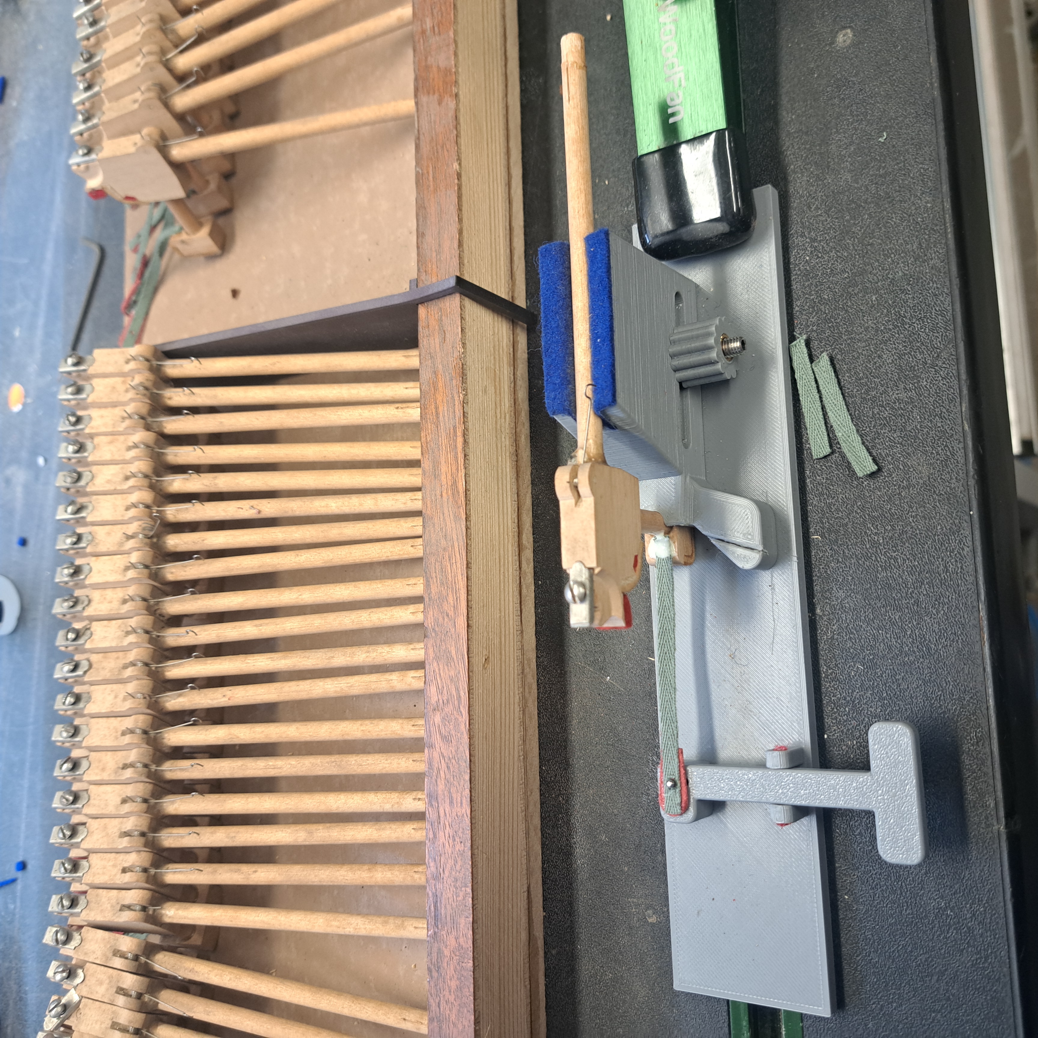 Jig for gluing tie action tape