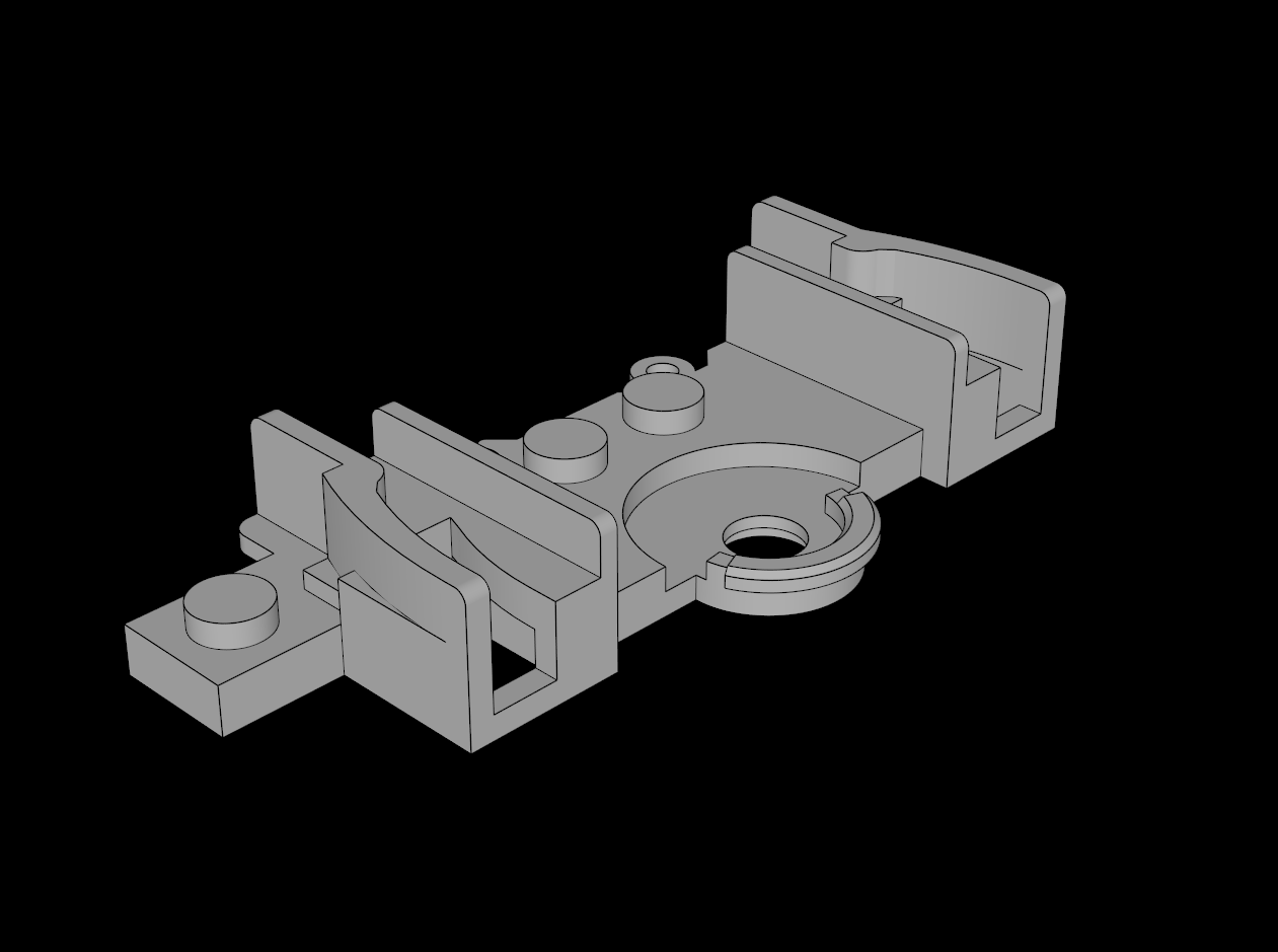 Lego Compatible (88492.dat) Train Track Flexible Segment Female Half