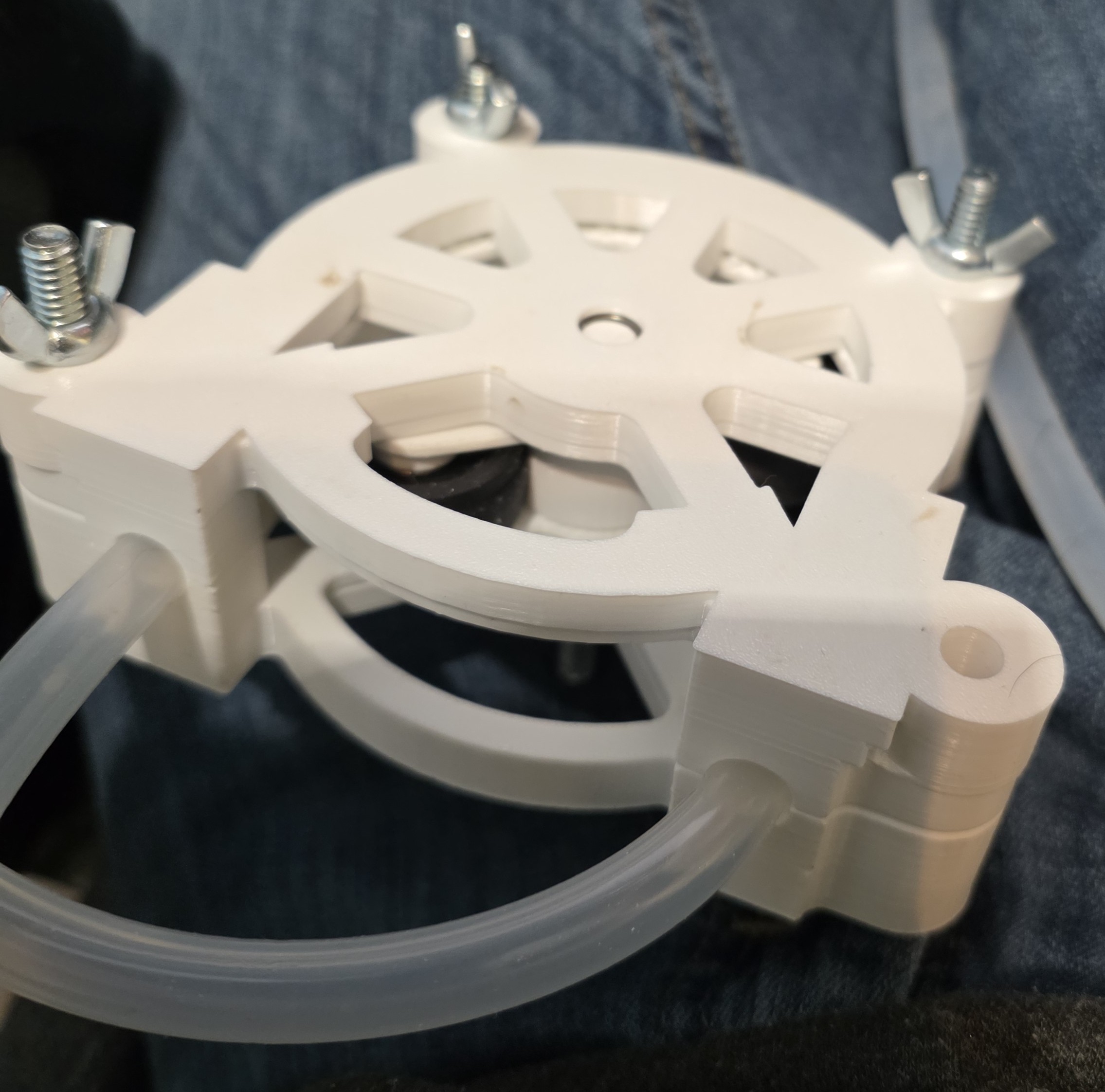 Peristaltic drill pump with Flatter face (less support) and 4 bearings for water samples 3D model