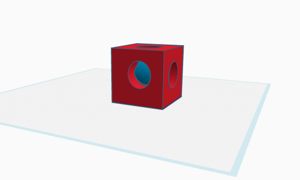 Kostka s dírama a kuličkou 3D model
