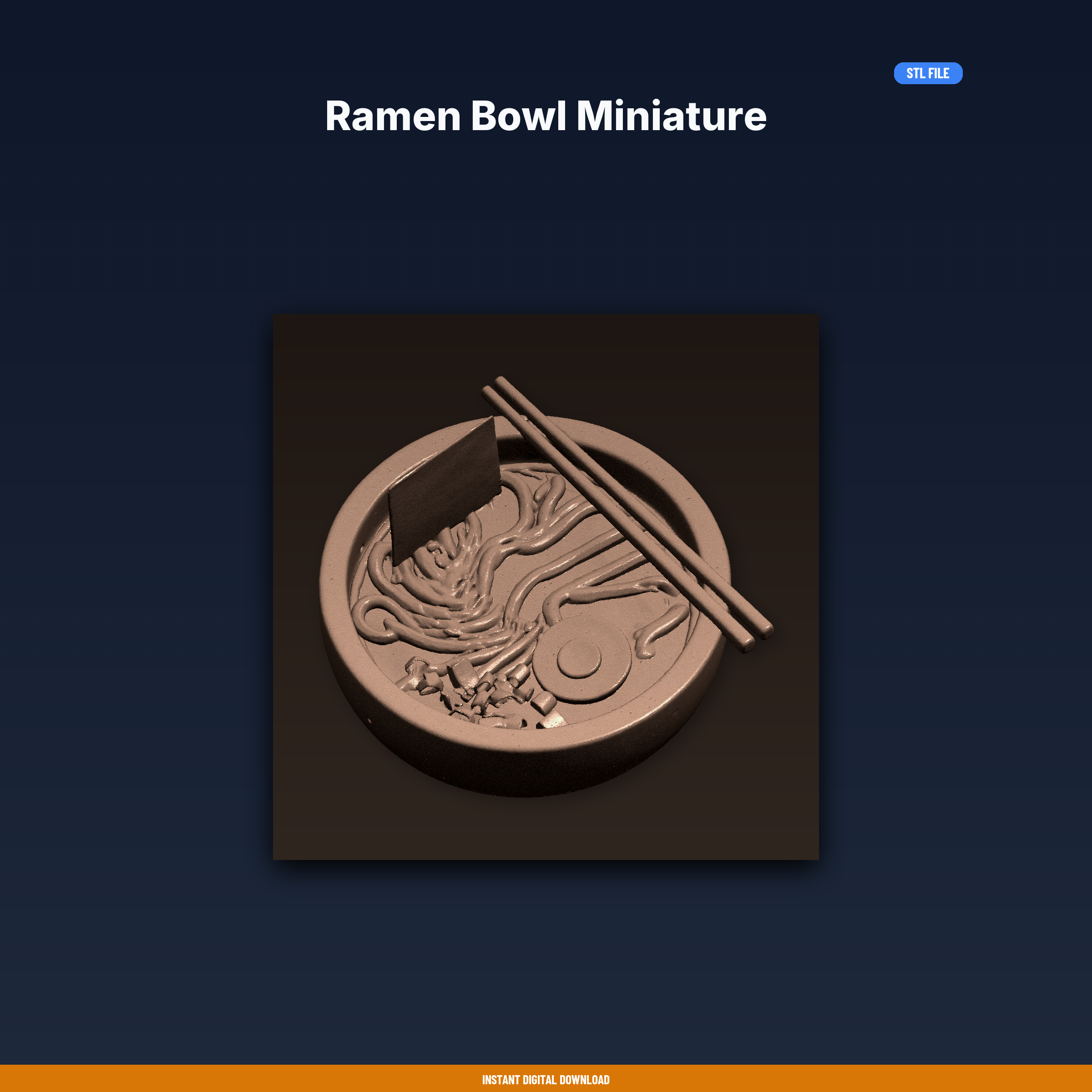 Ramen Bowl Miniature - 3D Printable STL File