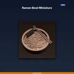 Ramen Bowl Miniature - 3D Printable STL File