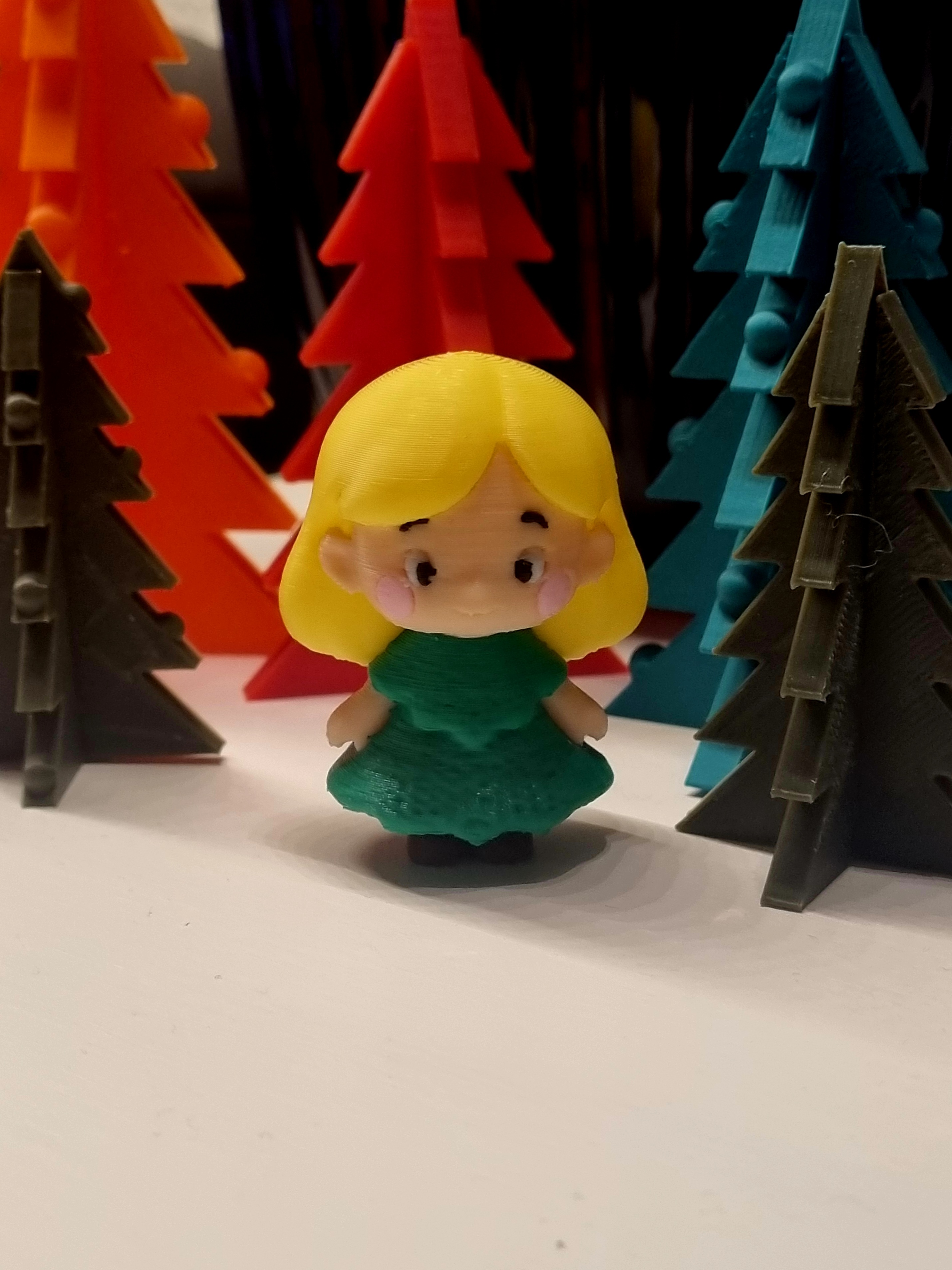 The Girl with the Christmas Tree Dress