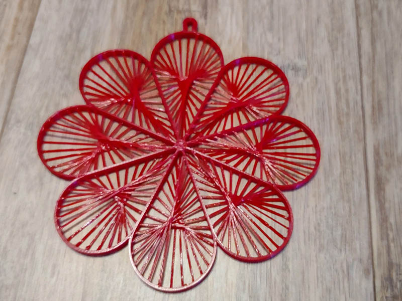 String Art Flower Christmas ornament with 8 pedals 3D model thumbnail