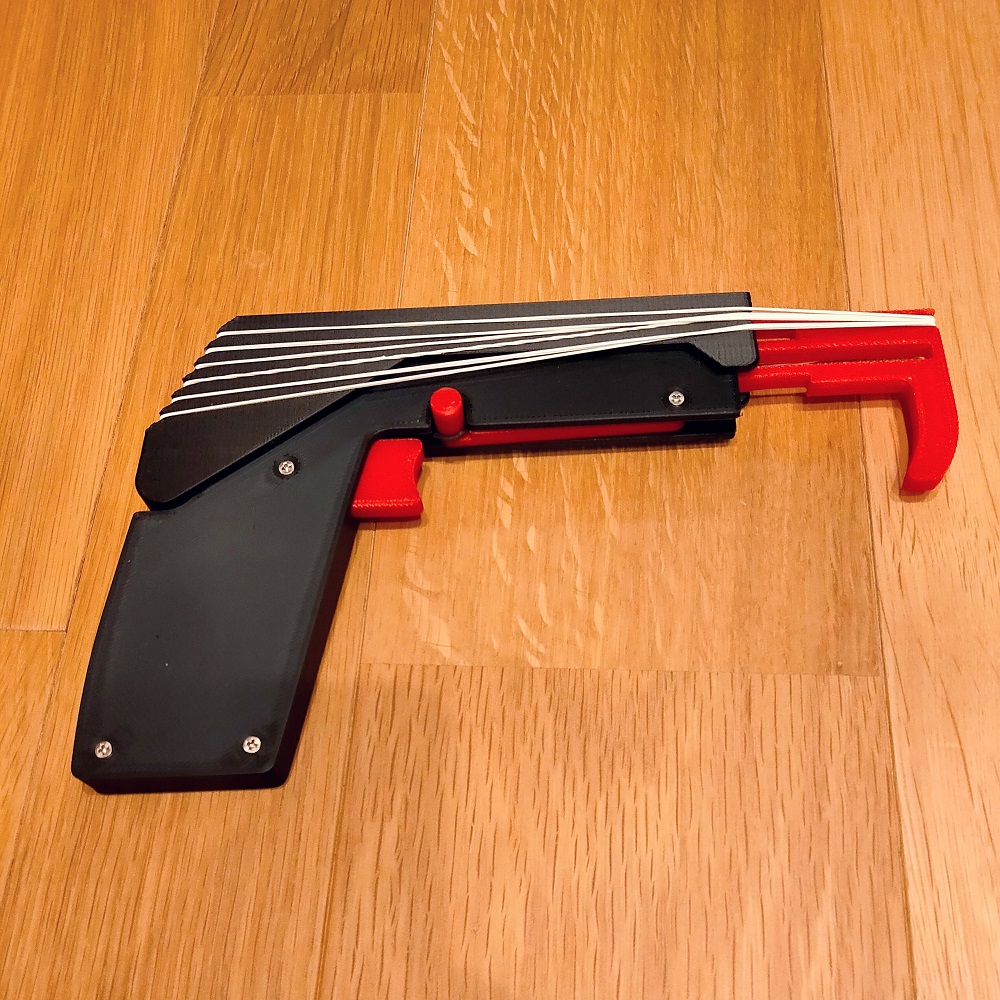 Rubber band gun & Magazine by pirotsuku Download free STL model