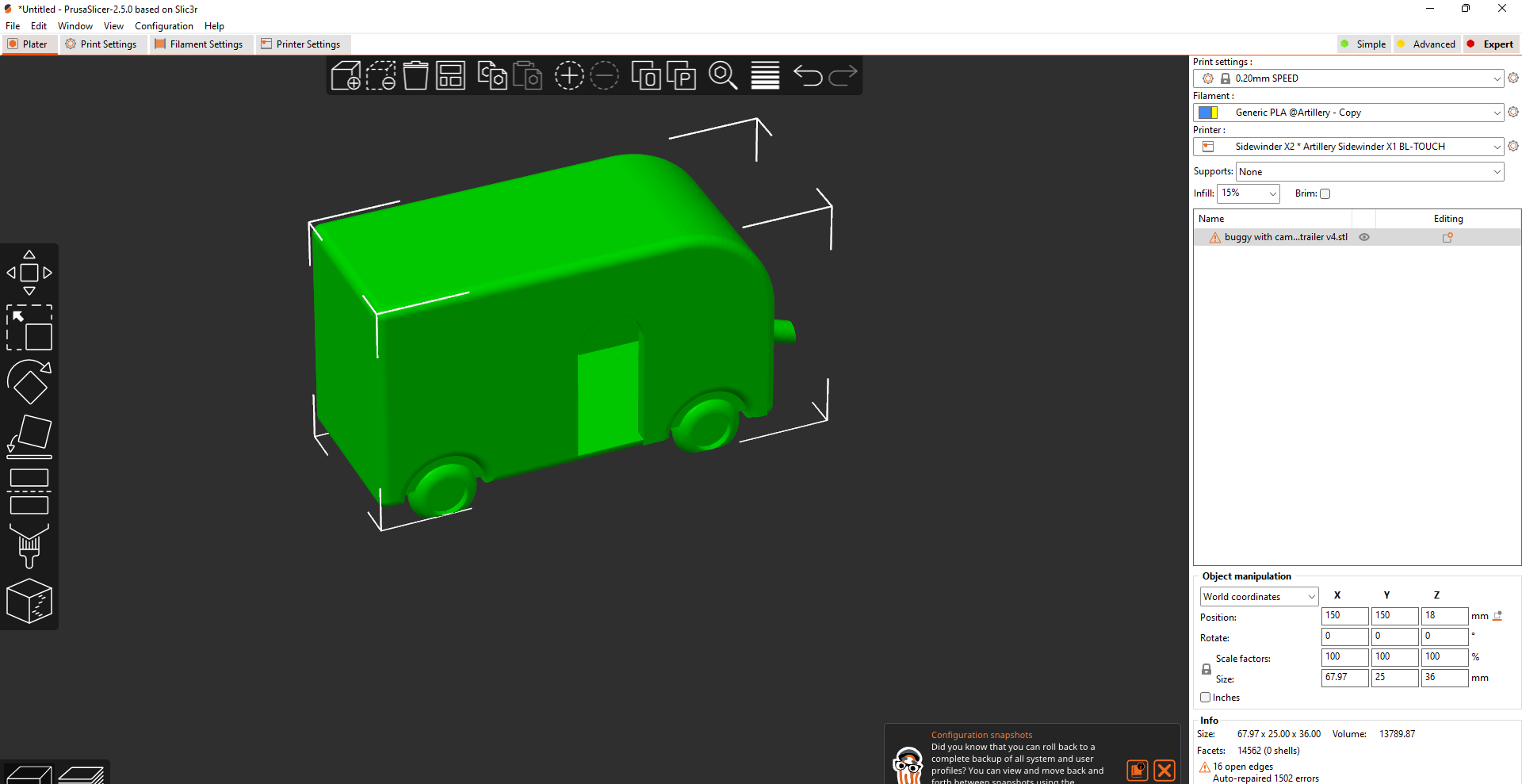 Camper trailer for e3d buggy