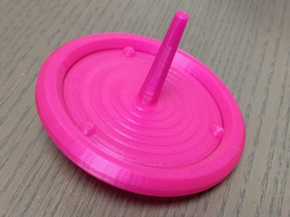 spinning disk top / gyroscope, three-part, assembly without gluing