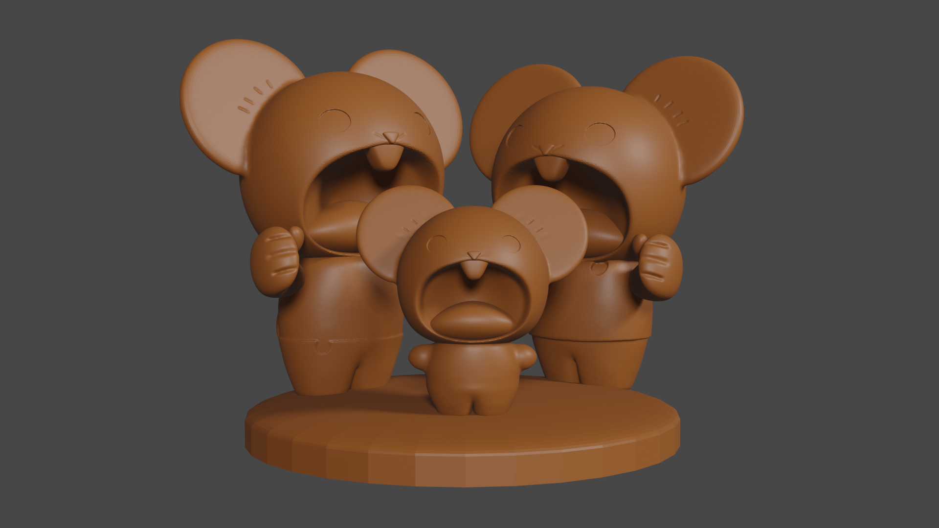 Pokemon inspired, Maushold (Family of 3), Tabletop DnD miniature