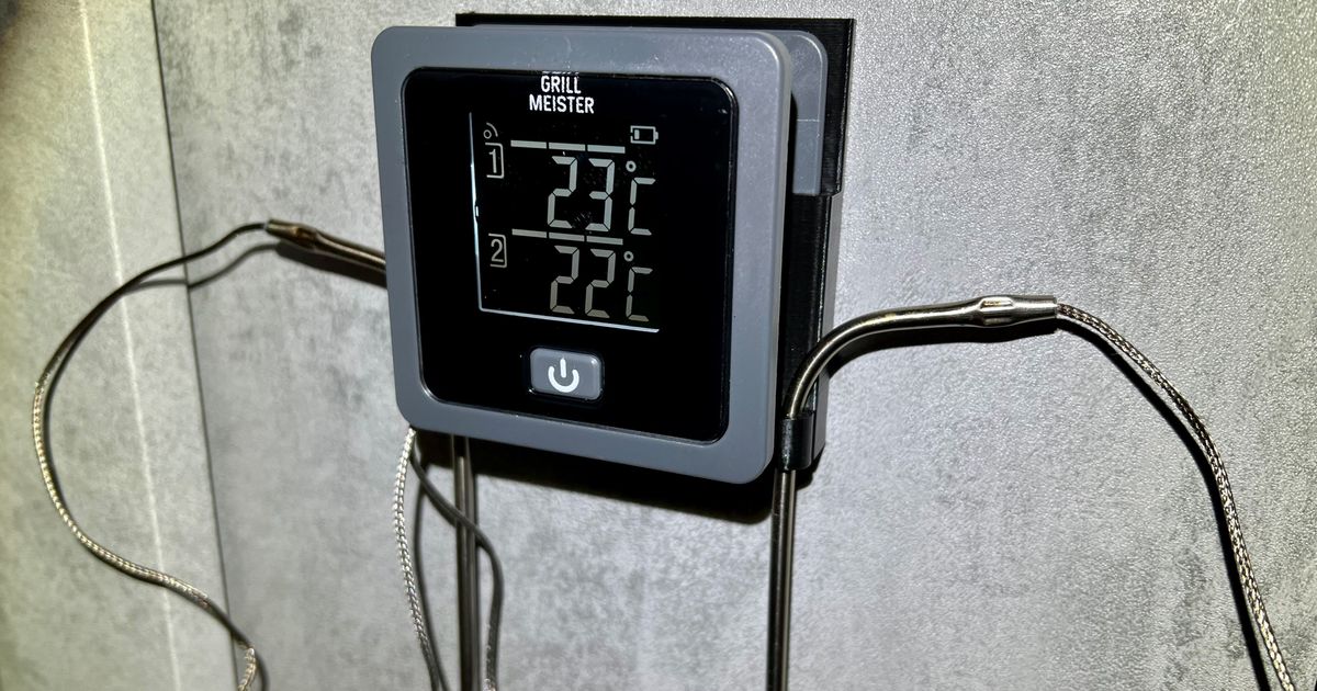 Grill Meister thermometer holder by Dave Download free STL model
