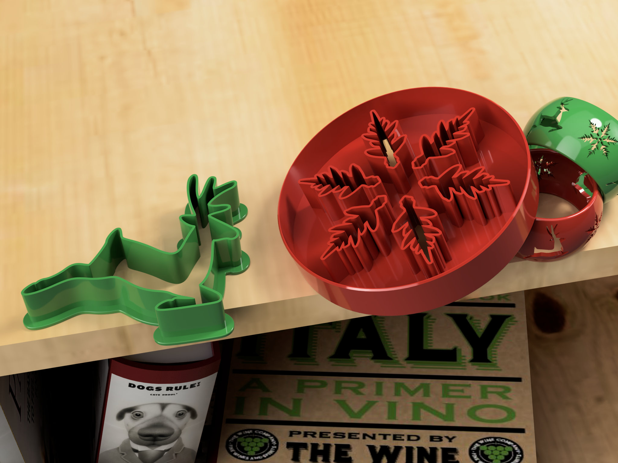 A pair of winter themed cookie cutters with a bonus Angel