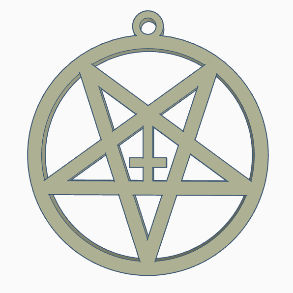 Pentagram Cross Keyring