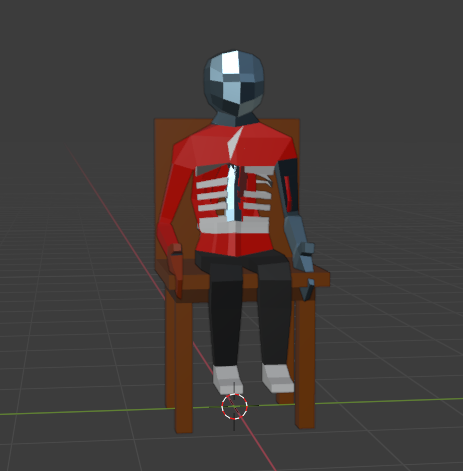 A robot sitting from the game "Reflection self"