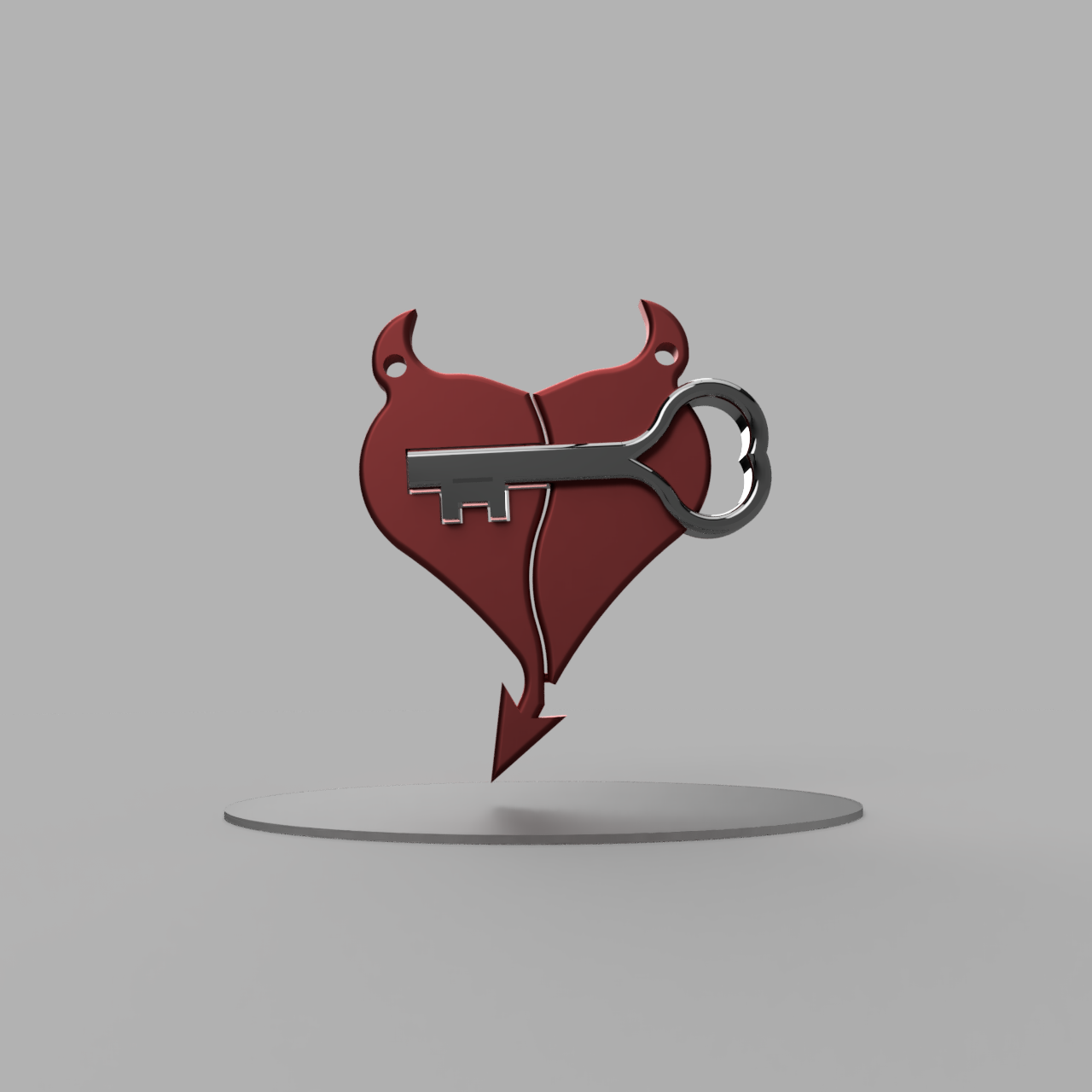 KEY TO EVIL HEART DOUBLE PENDANT