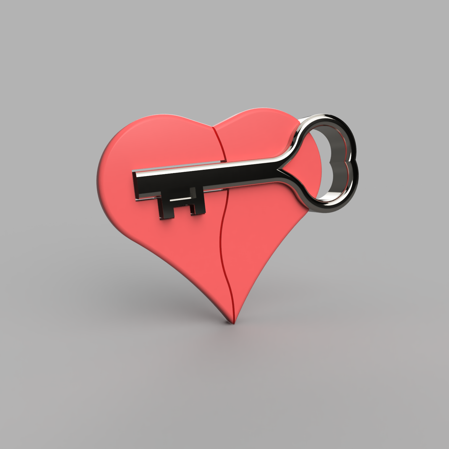 KEY TO HEART DOUBLE PENDANT