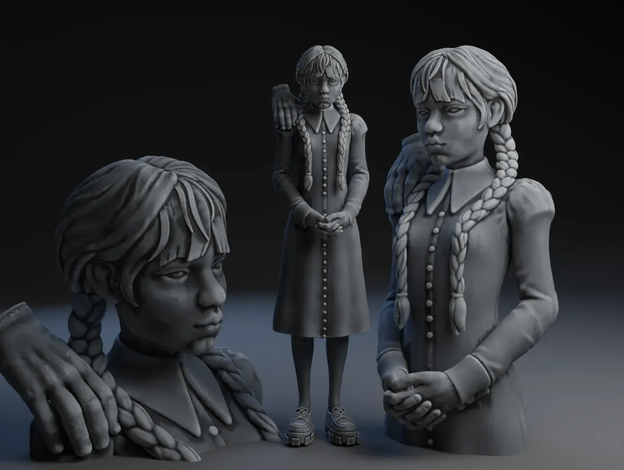 Wednesday Addams (Netflix) by ConcreteHead, Download free STL model