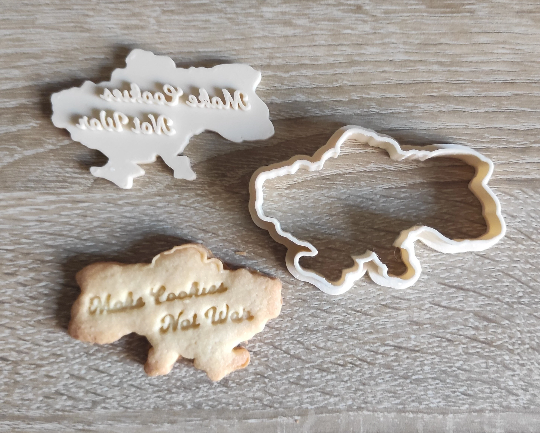 Ukraine Cookiecutter - Keksausstecher Ukraine - Make Cookies not War