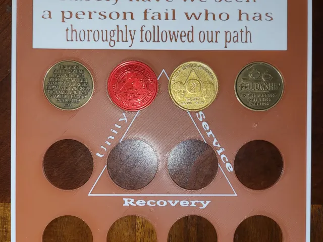AA Sobriety Coin Wall Plaque