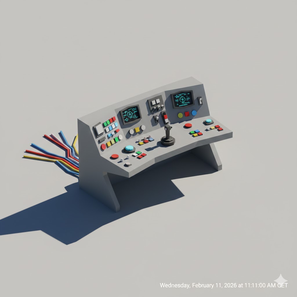 Low Poly Control Panel Console