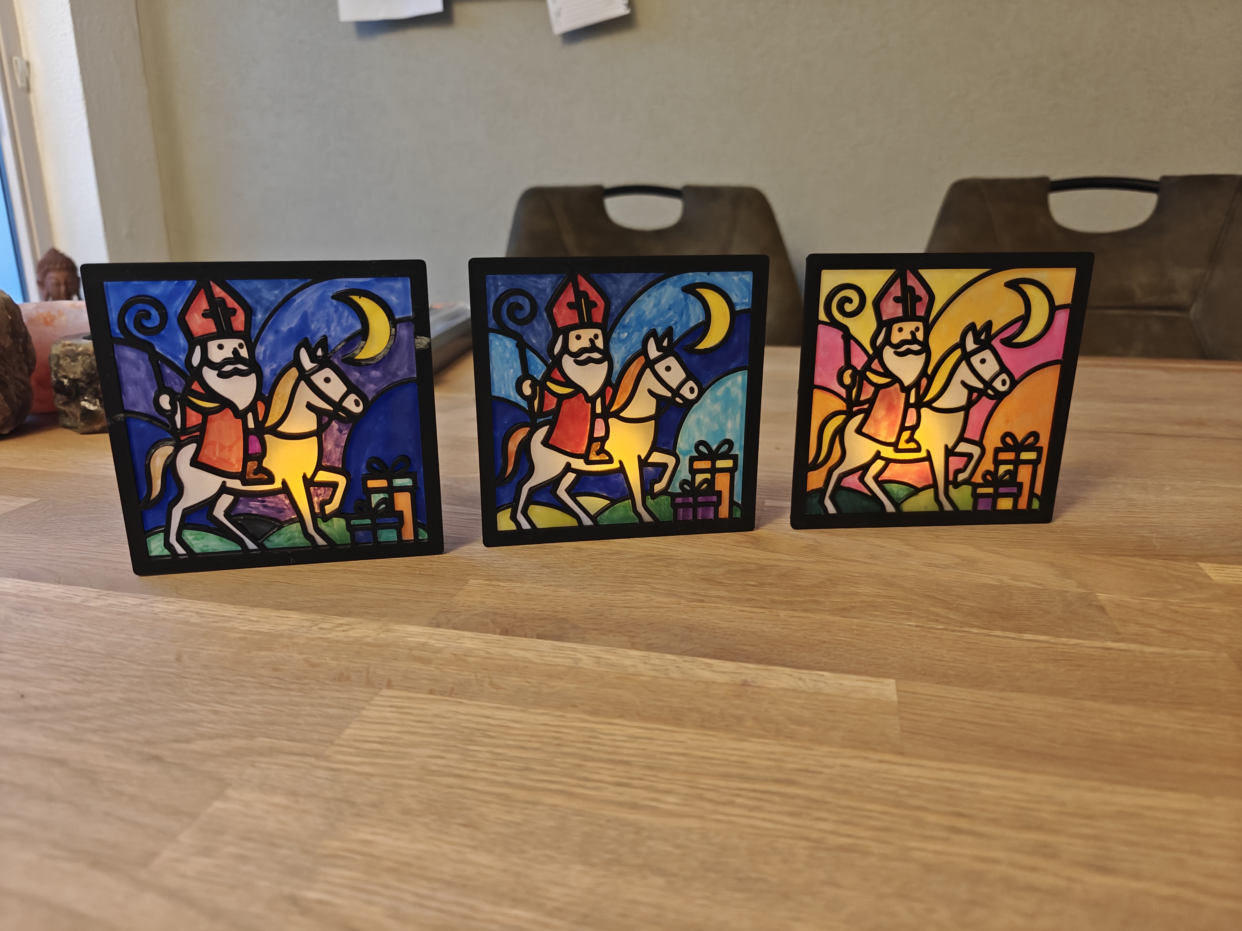 Sinterklaas Stained Glass Window Frame
