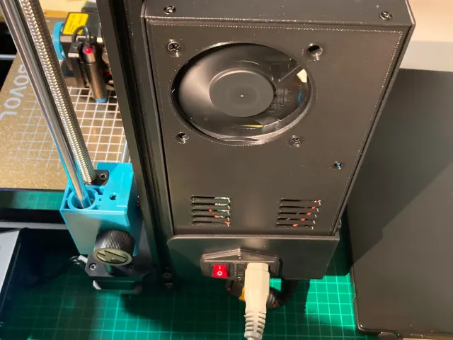 SOVOL SV06 PSU case cover for silent 70 mm fan and step-down converter (CHENGLIANG P360W24V)