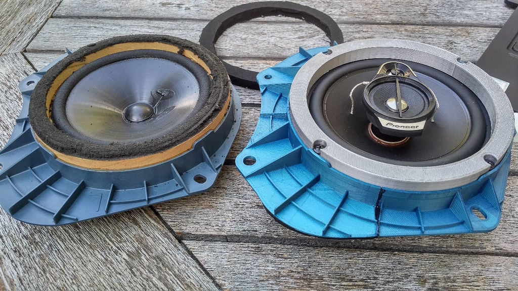 Toyota JZX90 rear door speaker basket to accept a 5 1/4" speaker