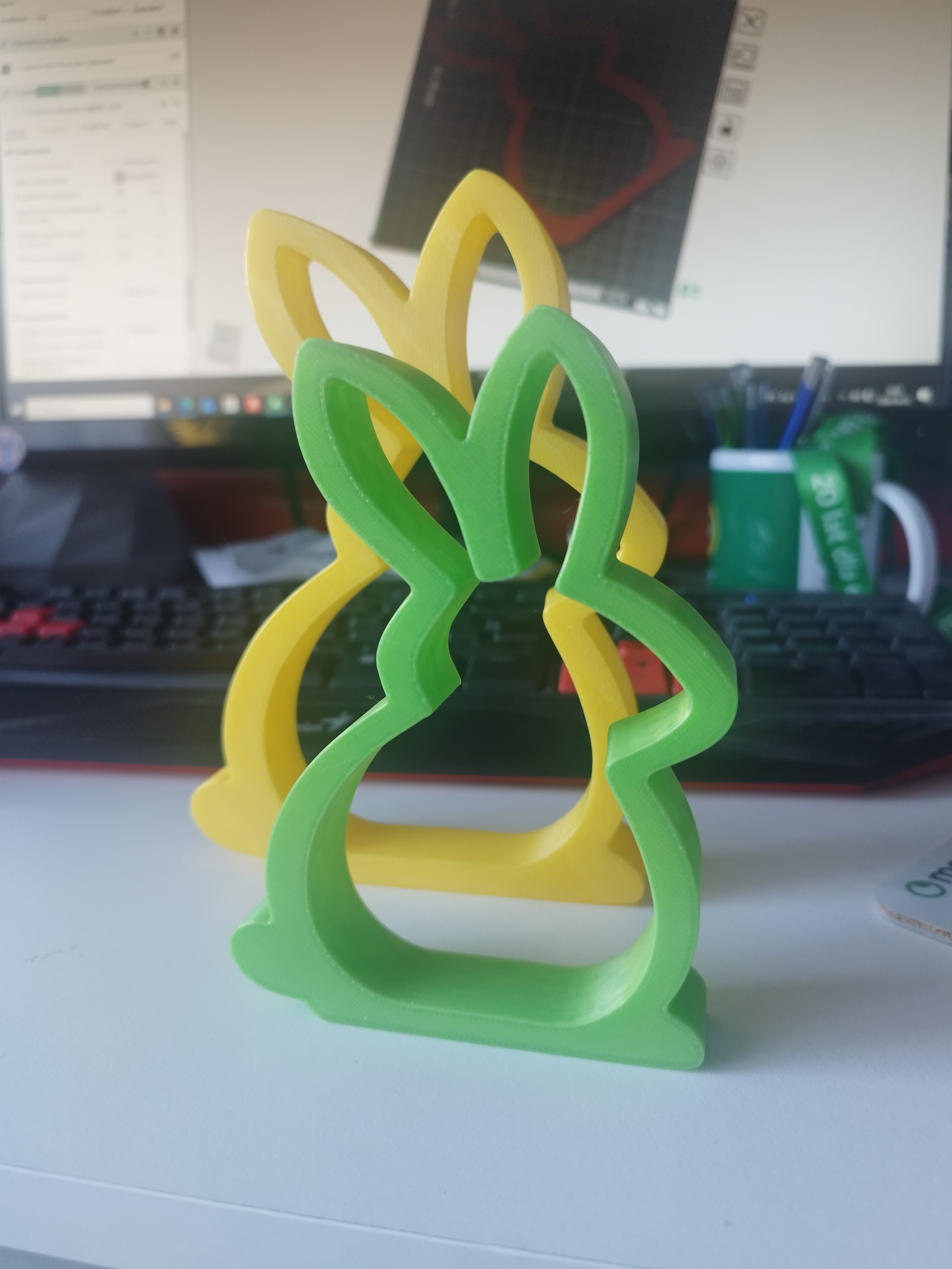 Easter Bunny – Rabbit Outline 3D Print — thumbnail 3