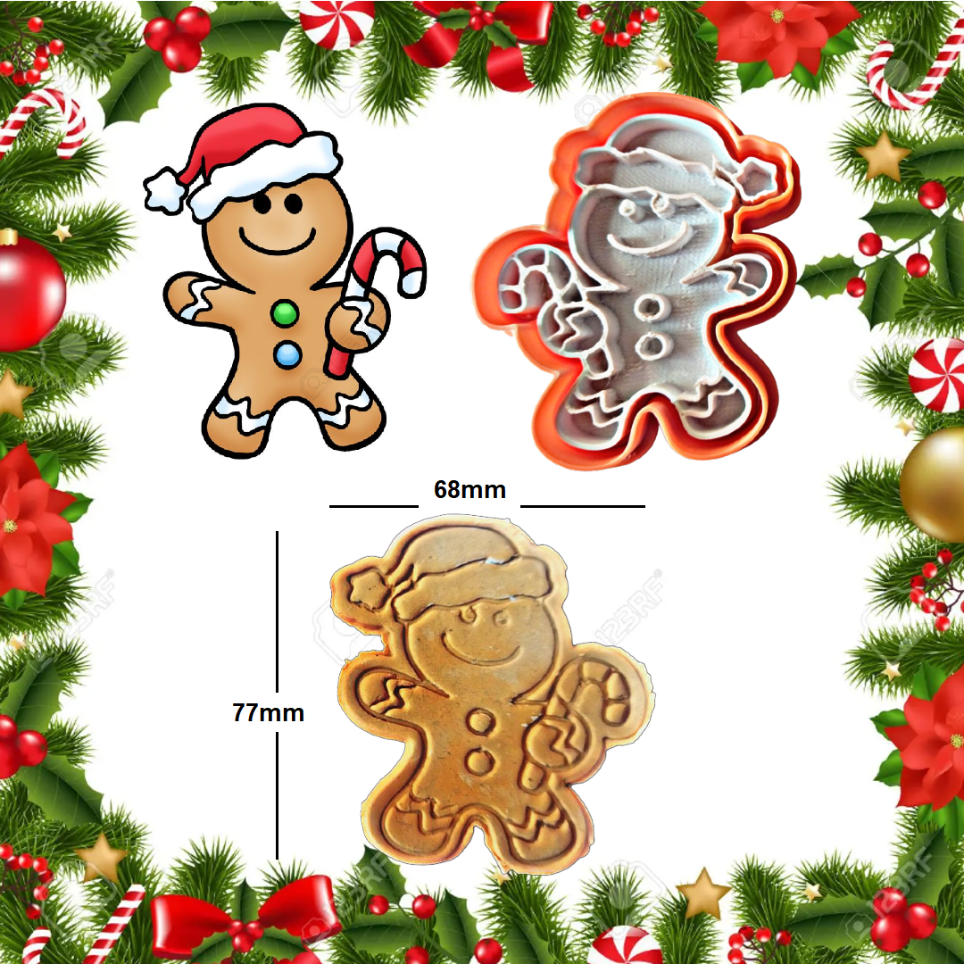 cutter and marker christmas gingerbread man fondant cookies