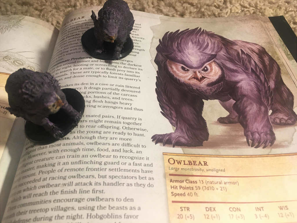 Owlbear through the ages- 5th edition D&D