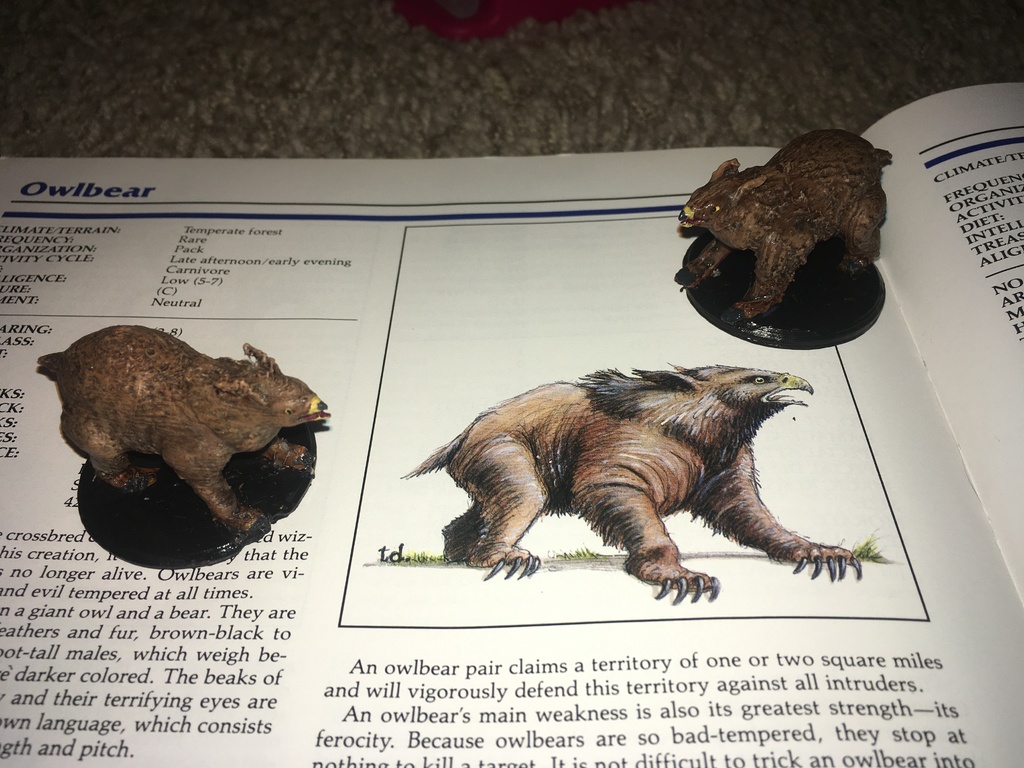 Owlbear through the ages- 2nd edition AD&D Monstrous Manual