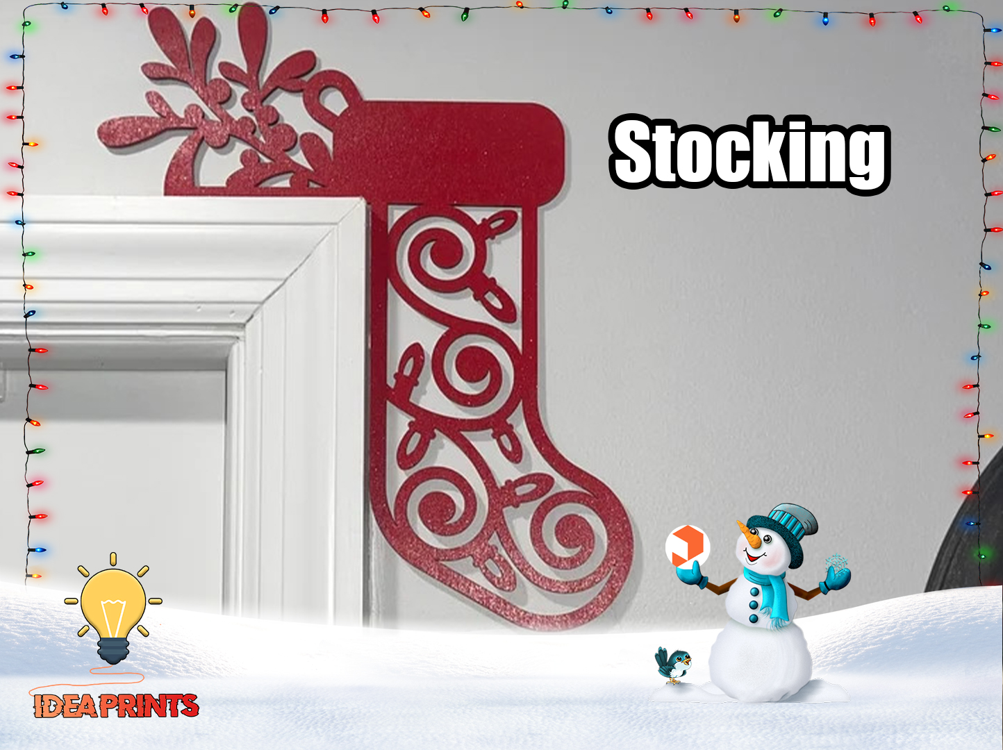 Christmas Door Trim Corner - stocking #1