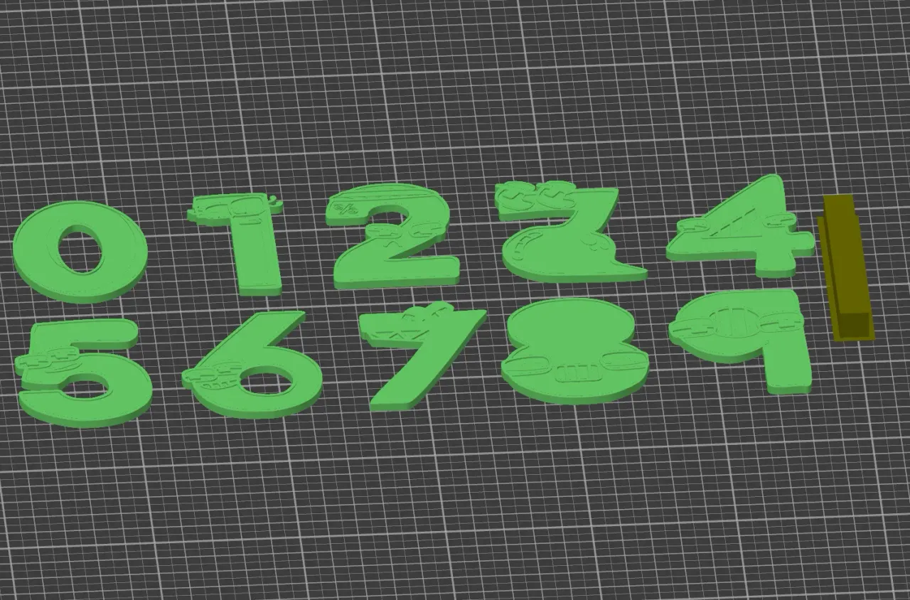 Numbers inspired by Number Lore by TypQxQ, Download free STL model