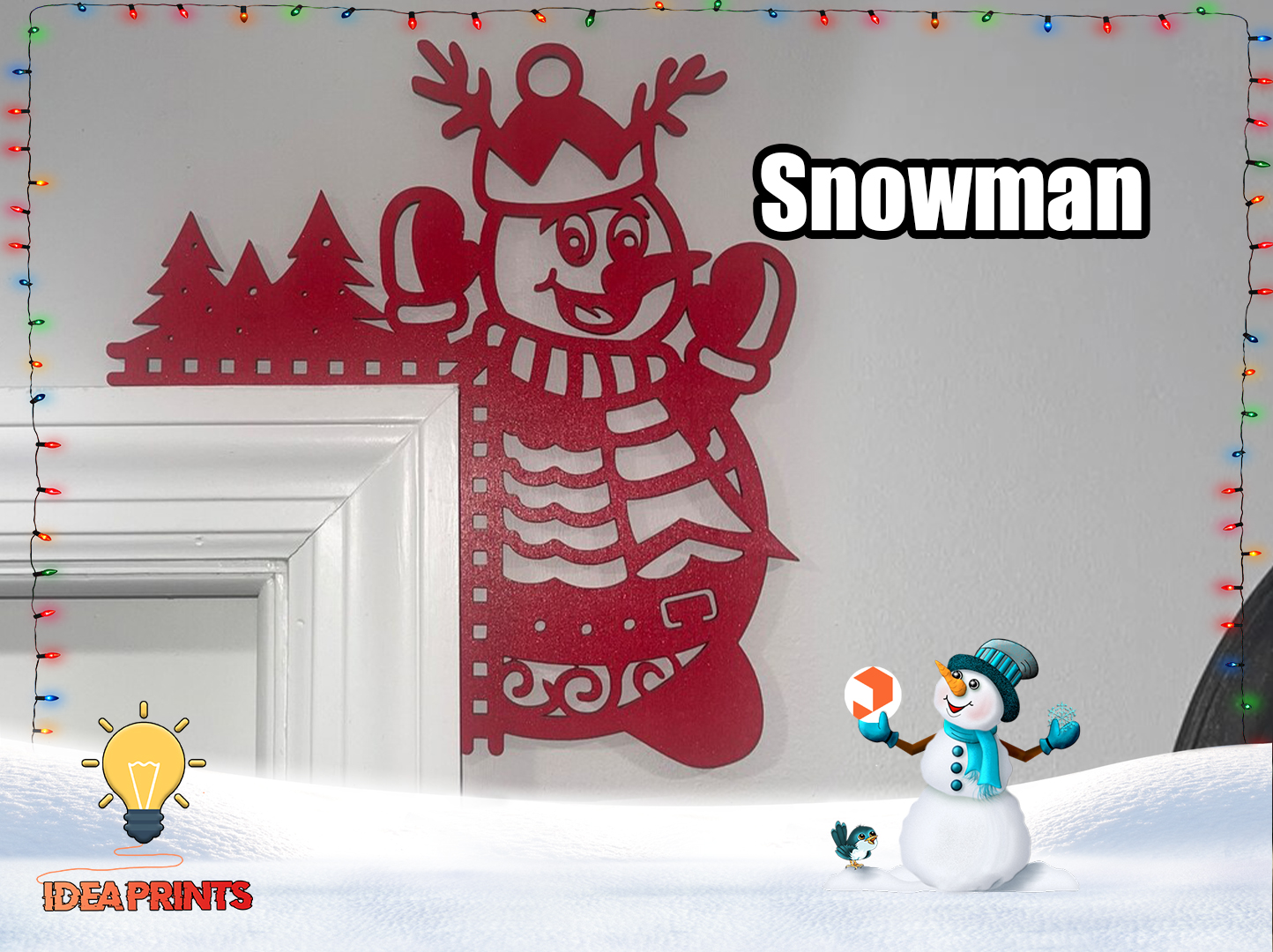 Christmas Door Trim Corner - Snowman #3
