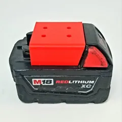 Milwaukee M18 Battery Holder With Lock by vikgr, Download free STL model