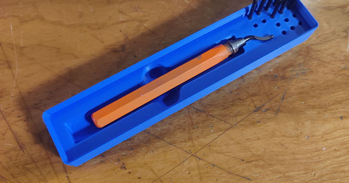 Gridfinity Deburring Tool Holder with Blade Storage by Audacity Micro