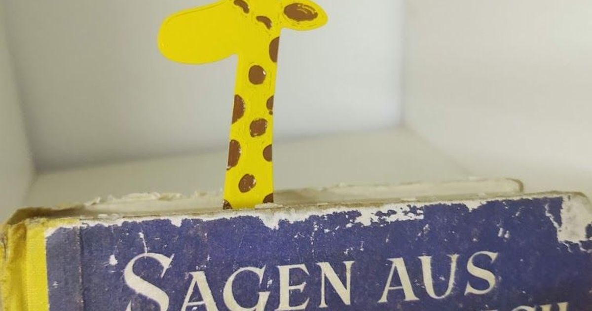 Book Giraffe Bookmark by Markus | Download free STL model | Printables.com