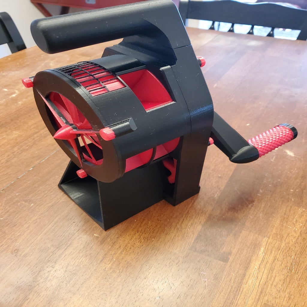 Air Raid Siren - hand crank version 3.1 (fit on the printer differently)