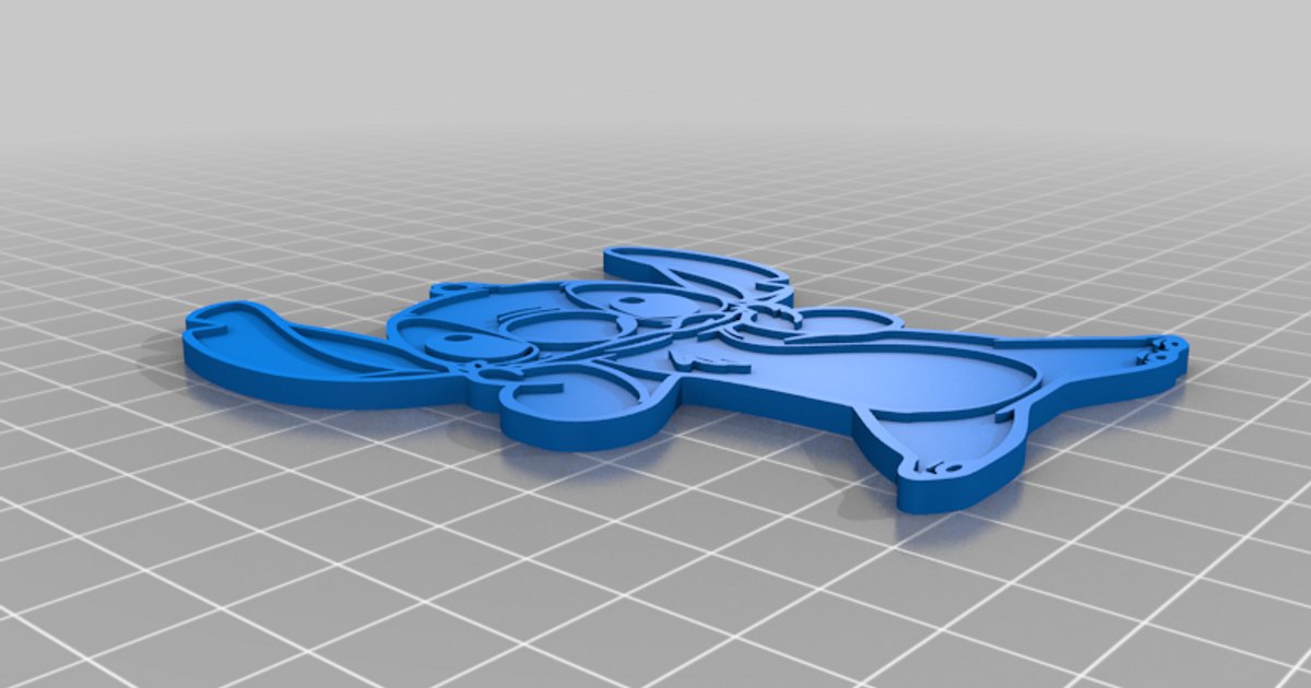 STL file Stitch and Angel keychain 👼・3D printer design to