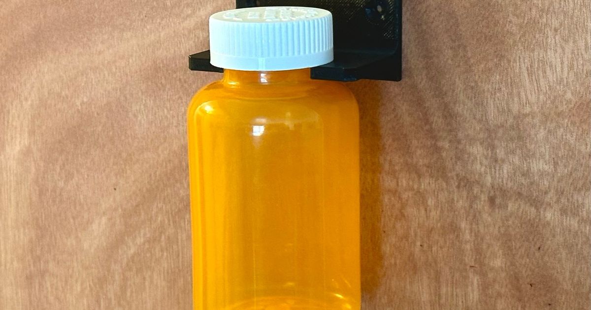 Wall Mountable Pill Bottle Holder by BobtheGreatII Download free STL