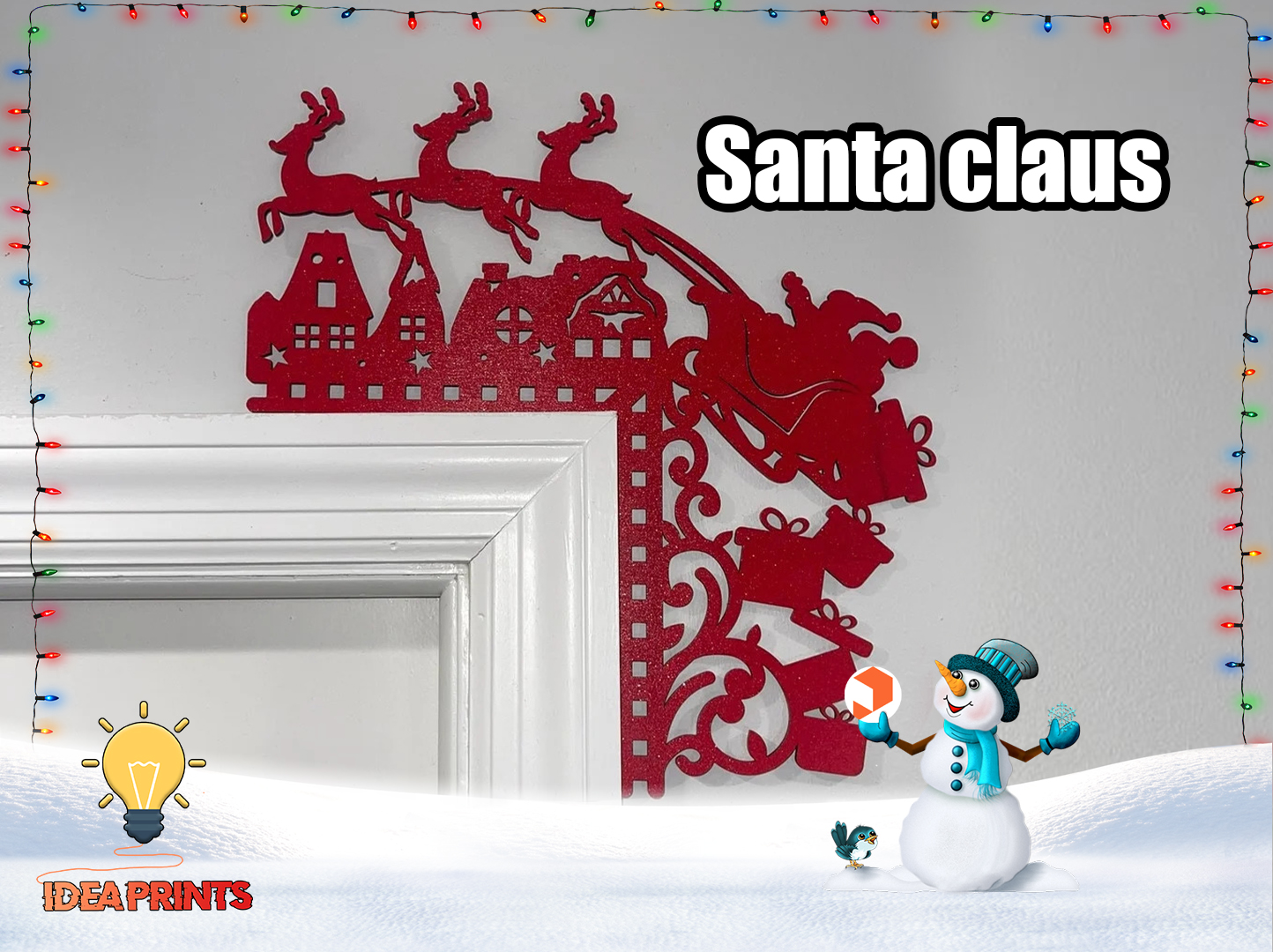 Christmas Door Trim Corner -  Santa claus #4