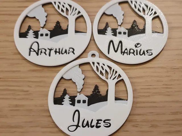 Layered xmas name decoration