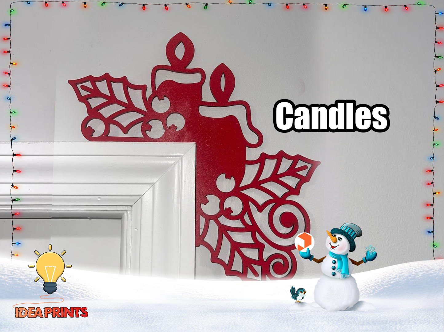 Christmas Door Trim Corner - Candles #7