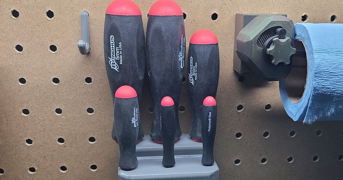 Hex Screwdriver Pegboard Holder by Twogz Download free STL model