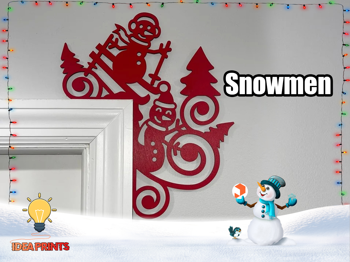 Christmas Door Trim Corner - Snowmen #8